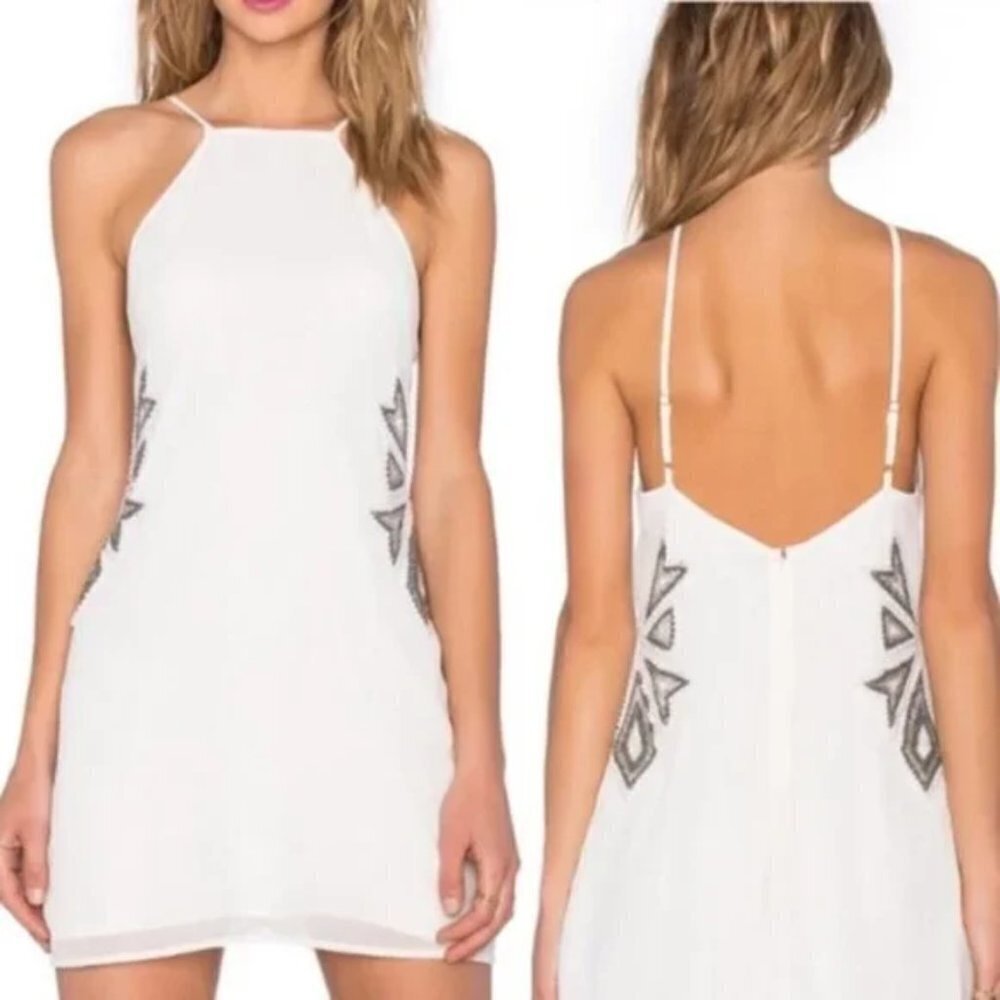 NWT - FLAWED - NBD Revolve Embellished White Mini Dress Sz. S